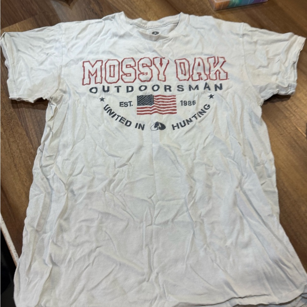 Mossy Oak White Short Sleeve Tee